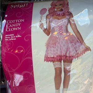 Spirit Halloween Pink Cotton Candy Clown Costume
